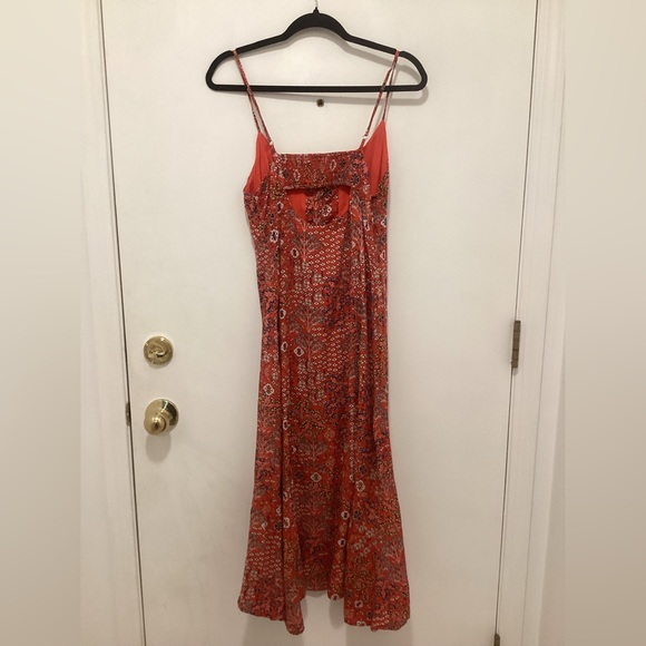 Abel The Label Lola Red Bandana Ruffle Split Front Dress Women. Size M. - Picture 3 of 6